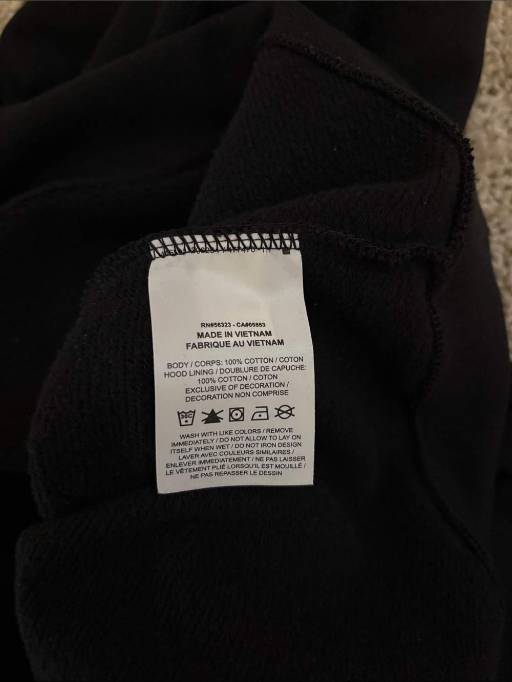 Jordan | Black Hoodie with White Jumpman Patch - Picture 3 of 4